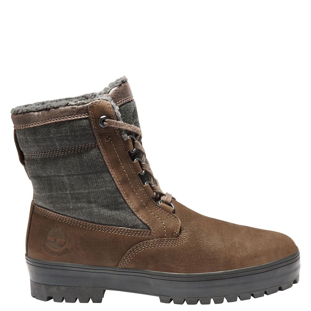 Botas de Nieve Timberland Argentina Hombre - Spruce Mountain Waterproof - Marrones Oscuro - ZQOIWP-4